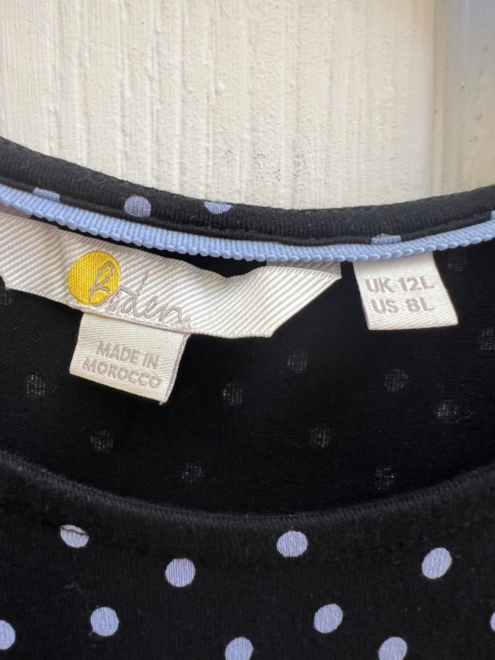 Boden Navy Polka Dot Midi Dress Long Pockets Stretch Waist 8L Coastal Grandma - Picture 4 of 7